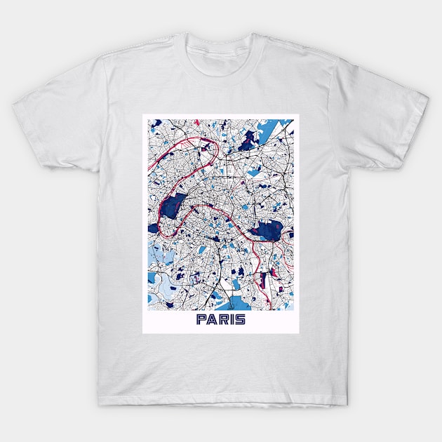 Paris - France MilkTea City Map T-Shirt by tienstencil